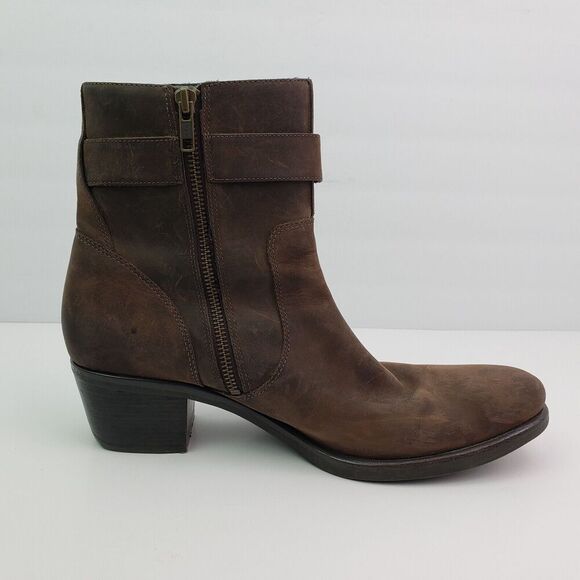 Cole Haan G Series Womens Size 10 B Brown Leather Side Zip 2" Heeled Boots D2634 - Picture 4 of 10